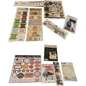 Huge Scrapbook Sticker Lot Mixed Brands Embellishments Tags Chipboard Travel